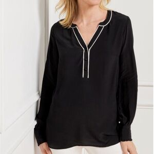 Talbots | Piped Placket Blouse